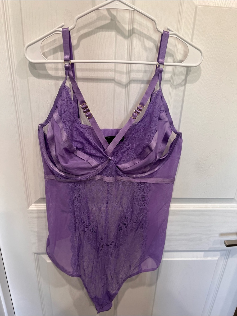 🍃torrid Purple Lace & Mesh Chemise Bodysuit